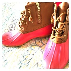 COPY - Sperry Topsider Duck Boots Hot Pink and Ta…